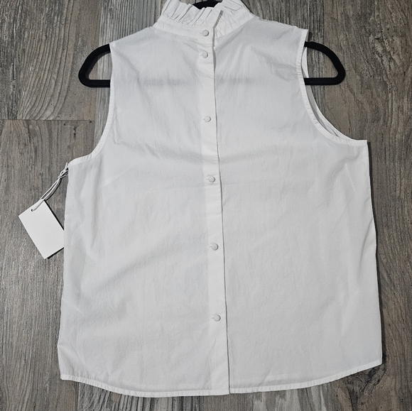 NWT Frame ruffled neck size medium 100% cotton - Picture 3 of 7